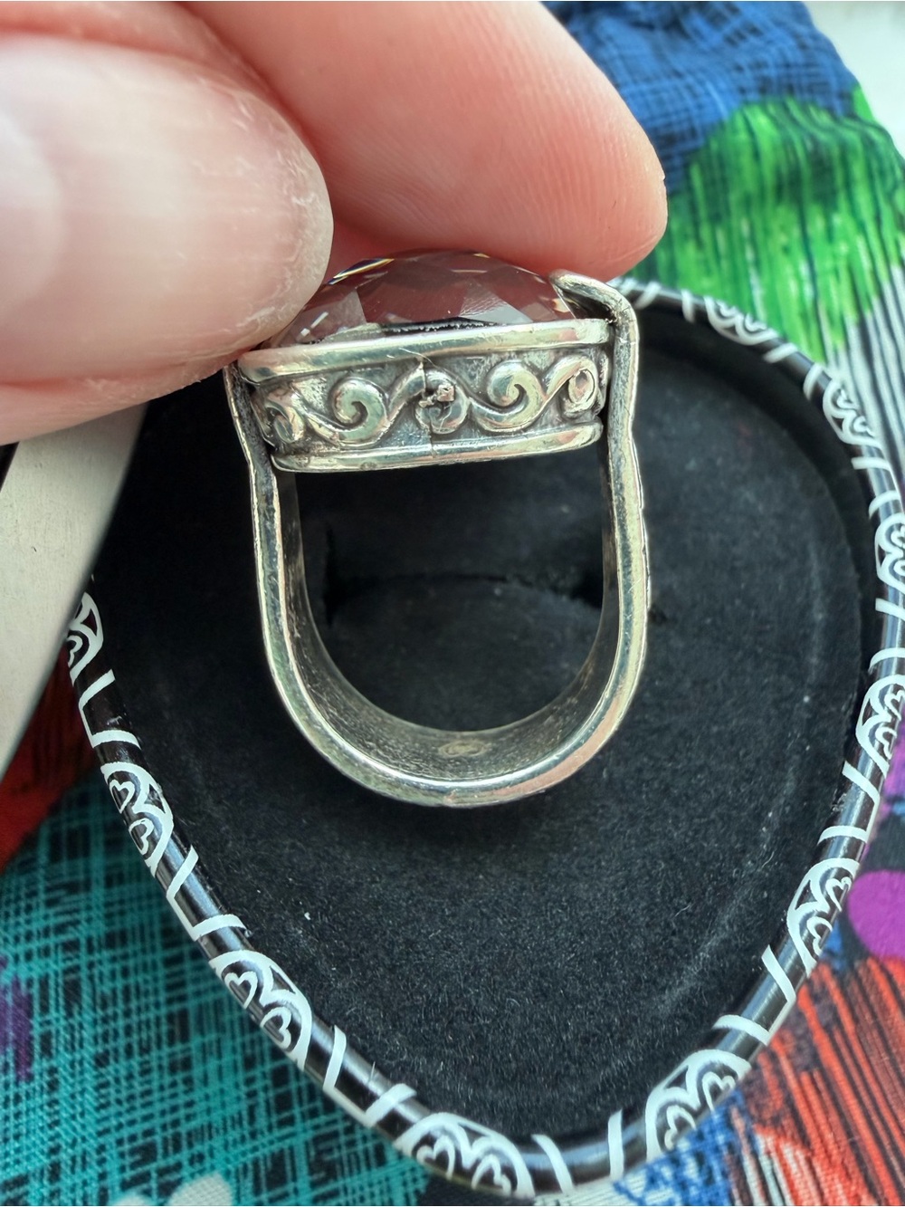 Brighton Venus Sterling Silver Plated Statement Ring - Size 7 - Picture 7 of 11